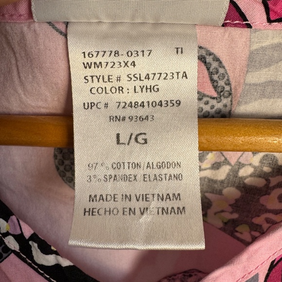 Scrubstar‎ Women's Short Sleeve V-Neck Scrub Top Pink Ribbon and Hearts Large - Picture 4 of 11